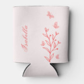 eenvoudige koraalroze botanische blikjeskoeler (Voorkant)