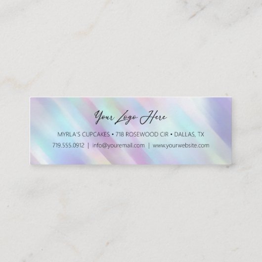 Eenvoudige korting voor klanten — Pastel-holografi Klantenkaartje (Achterkant)