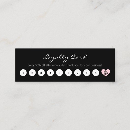 Eenvoudige korting voor klanten - zwart en wit, me klantenkaartje (Voorkant)