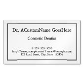Eenvoudige Kosmetische Tandarts Magnetisch Visitek Magnetisch Visitekaartje (Voorkant)
