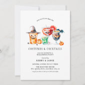 Eenvoudige kostuums & cocktails Halloween Party Kaart (Voorkant)