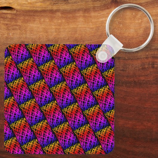 Eenvoudige krabbel | Half drop | Zwarte achtergron Sleutelhanger (Achterkant)