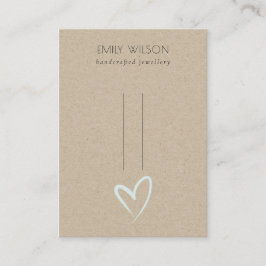 Eenvoudige Kraft Blue Heart Hairclips Pin display Visitekaartje