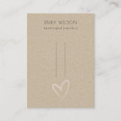 Eenvoudige Kraft Blush Heart Hairclips Pin display Visitekaartje (Voorkant)