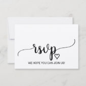 Eenvoudige Kraft Calligrafie Trouwwebsite RSVP Kaart (Voorkant)