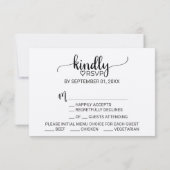 Eenvoudige Kraft Calligraphy Menu Keuze RSVP-kaart (Achterkant)
