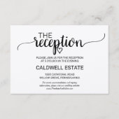 Eenvoudige Kraft Calligraphy Reception Kaart (Voorkant)