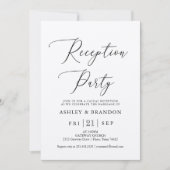 Eenvoudige Kraft Calligraphy Rustic Reception Part Kaart (Voorkant)
