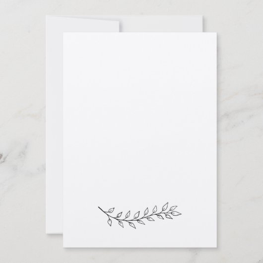 Eenvoudige Kraft Calligraphy Rustic Reception Part Kaart (Achterkant)