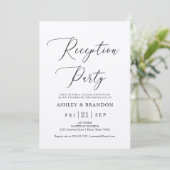 Eenvoudige Kraft Calligraphy Rustic Reception Part Kaart (Staand voorkant)