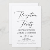 Eenvoudige Kraft Calligraphy Rustic Reception Part Kaart (Voorkant / Achterkant)