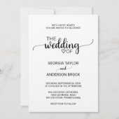 Eenvoudige Kraft Calligraphy Wedding Kaart (Voorkant)