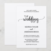 Eenvoudige Kraft Calligraphy Wedding Kaart (Voorkant / Achterkant)