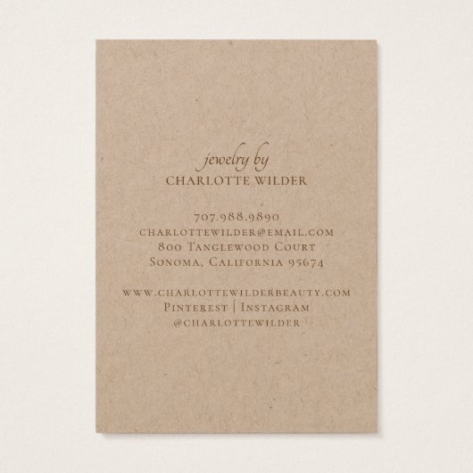 Eenvoudige Kraft Earring Display Card Visitekaartje (Achterkant)