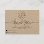 Eenvoudige Kraft Handgeschreven Harten Klant Dank  Visitekaartje (Voorkant)