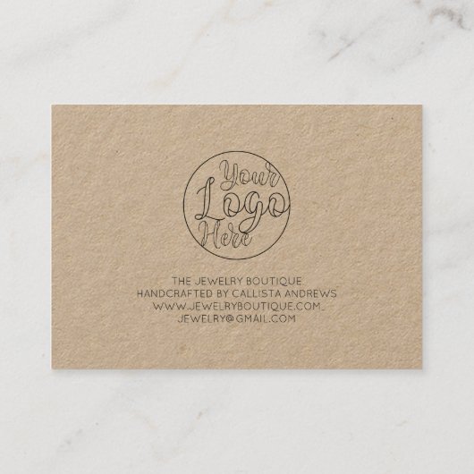 Eenvoudige Kraft Handgeschreven Harten Klant Dank  Visitekaartje (Achterkant)