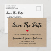 Eenvoudige Kraft Huwelijksbelofte Verlengd Save Th Briefkaart (Voorkant / Achterkant)