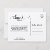 Eenvoudige kraft kalligrafie Dank u Briefkaart (Achterkant)