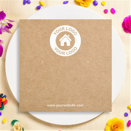 Eenvoudige Kraft Paper-kaart met juwelen Vierkante Visitekaartje