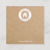 Eenvoudige Kraft Paper Ketting Bracelet Display Ca Vierkante Visitekaartje (Voorkant)