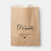 Eenvoudige Kraft papier liefde en donuts bruiloft Bedankzakje (Voorkant)