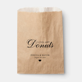 Eenvoudige Kraft papier liefde en donuts bruiloft Bedankzakje