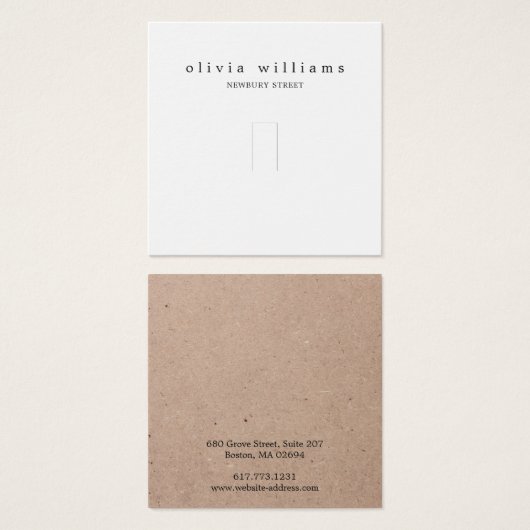 Eenvoudige Kraft Papier Ring Sieraden Display Kaar Vierkante Visitekaartjes (Voorkant /achterkant)