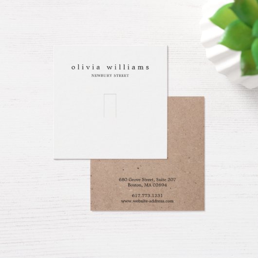 Eenvoudige Kraft Papier Ring Sieraden Display Kaar Vierkante Visitekaartjes (Bureau)