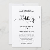 Eenvoudige kraftkalligrafie in één bruiloft kaart (Voorkant)