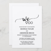 Eenvoudige kraftkalligrafie "We doen" bruiloft Kaart (Voorkant / Achterkant)