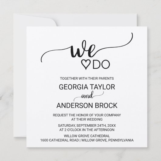 Eenvoudige kraftkalligrafie "We doen"-plein Kaart (Voorkant)