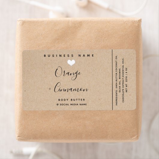 Eenvoudige krafttypografie, wit hartzakboter etiket (Insitu)