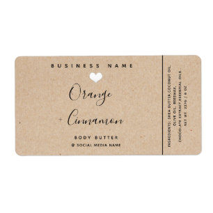 Eenvoudige krafttypografie, wit hartzakboter etiket