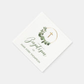Eenvoudige krans Eucalyptus Gold Cross Custom Doop Servet (Hoek)