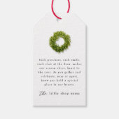 Eenvoudige krans voor kleine bedrijven vakantie da cadeaulabel (Voorkant)