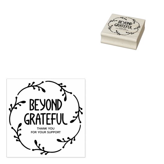 Eenvoudige krans voorbij dankbaar dank u rubberstempel (Gestempeld)