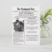 Eenvoudige krant weglopen om te trouwen net getrou kaart (Staand voorkant)