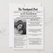 Eenvoudige krantenadvertentie voor een huwelijk ge kaart (Voorkant)