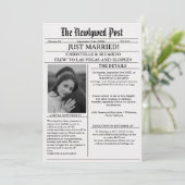 Eenvoudige krantenadvertentie voor een huwelijk ge kaart (Staand voorkant)