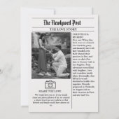 Eenvoudige krantenadvertentie voor een huwelijk ge kaart (Achterkant)