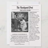 Eenvoudige krantenvlucht net getrouwd aangekondigd kaart (Achterkant)