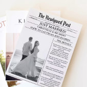 Eenvoudige krantenvlucht net getrouwd aangekondigd kaart