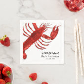 Eenvoudige kreeft thema verjaardag feest viering servet (Insitu)