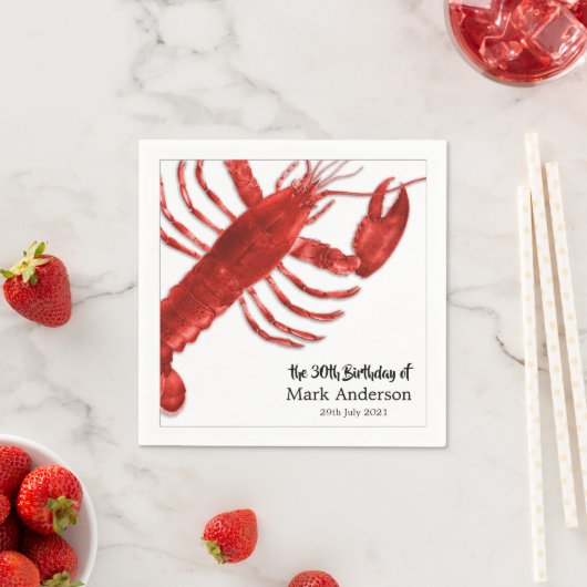 Eenvoudige kreeft thema verjaardag feest viering servet (Insitu)