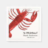Eenvoudige kreeft thema verjaardag feest viering servet (Voorkant)
