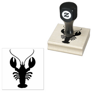 Eenvoudige kreeft zeevruchten nautisch rubberstempel