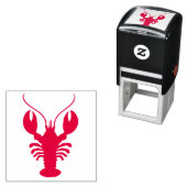 Eenvoudige kreeft zeevruchten nautisch  zelfinktende stempel (In situ)