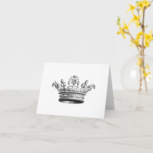 Eenvoudige Kroon...Notecard Kaart (Gele Bloem)