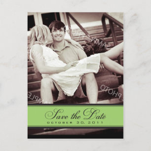 Eenvoudige kroonluchter Save the Date Photo Briefk Aankondigingskaart