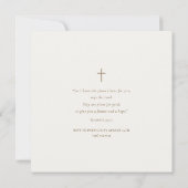 Eenvoudige Kruis met Grapevine Greenery doop Kaart (Achterkant)